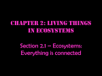 Chapter 2: Living things in ecosystems Section 2.1 – Ecosystems