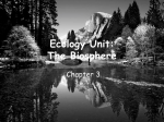 Ecology Unit: Part 1 The Biosphere