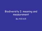 Biodiversity I: meaning and measurement