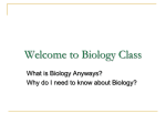 Welcome to Biology Class2
