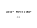 Ecology – Honors Biology