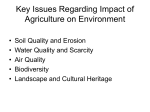 Issues Relating to Impact of Agriculture on Environment