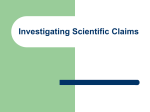 Examining Scientific Claims PowerPoint