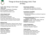 Things to know for Ecology Unit 2 Test - Clark