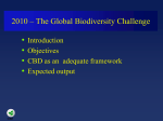 2010 - The Global Biodiversity Challenge