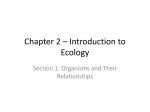 Chapter 19 – Introduction to Ecology