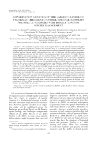 CONSERVATION GENETICS OF THE LARGEST CLUSTER OF