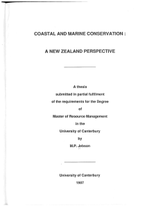 COASTAL AND MARINE CONSERVATION: A NEW ZEALAND PERSPECTIVE