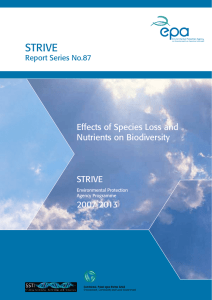 STRIVE Effects of Species Loss and Nutrients on Biodiversity 2007-2013