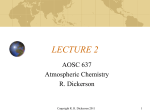Lecture #2  - Atmospheric and Oceanic Science