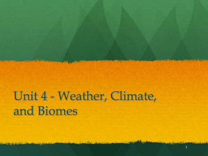 Weather, Climate, and Biomes