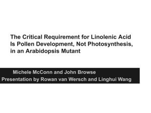 The Critical Requirement for Linolenic Acid Is Pollen