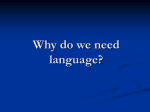 Why do we language?