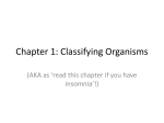 Chapter 1: Classifying Organisms