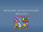 Renewable and Nonrenewable Resources