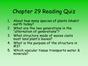 1. List the characteristics that distinguish plants from organisms in