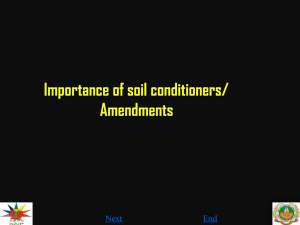 Importance of soil conditioners/ Amendments