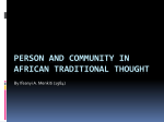 Person And Community In African Traditional Thought
