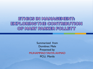 ETHICS IN MANAGEMENT: EXPLORING THE