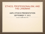 PBLA ETHICS PRESENTATION by Larry C. Ashlock, D.min., ph.d.