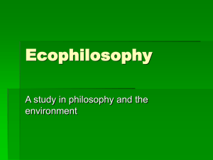 Ecophilosophy - University of Wisconsin–Madison