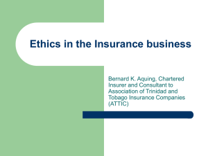 Ethics in the Insurance business - ISEG