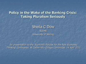 Policy in the Wake of the Banking Crisis: Taking Pluralism