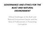 GOVERNANCE AND ETHICS FOR THE BUILT AND NATURAL ENVIRONMENT