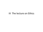 III The lecture on Ethics