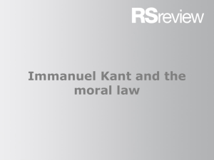 Immanuel Kant and the moral law[1].