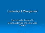 Moral Leadership and Navy Core Values