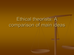 Ethical theorists: A comparison of main ideas