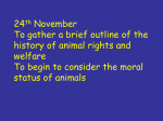 24th November The moral status of animals