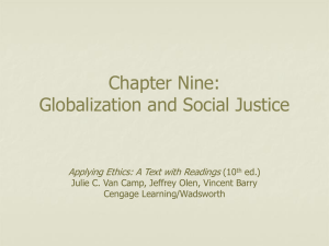 Chapter Nine: Welfare and Social Justice