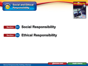 Social and Ethical Responsibility