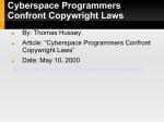 Cyberspace Programmers Confront Copywright Laws