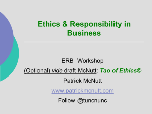 Slideshow for Ethics and Responsibility in Business Workshops