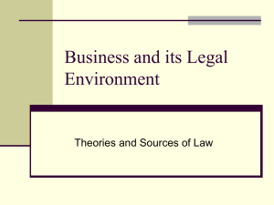 Chapter 1 Business and its Legal Environment
