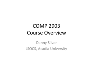 COMP 2903 Course Overview
