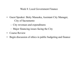 Week 8: Local Government Finance