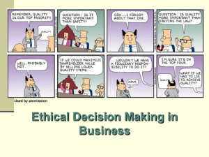 Ethical Decision Making in Business
