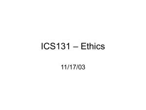 ICS131 – Ethics