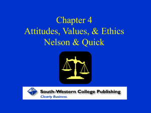 Chapter 4 Attitudes, Values, and Ethics Nelson and Quick