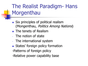 The Realist Paradigm- Hans Morgenthau