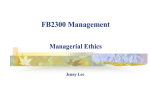 FB2300 Management Managerial Ethics Jenny Lee