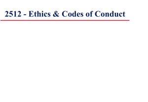 Ethics & Codes of Conduct