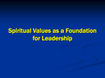 Intro Spiritual values and leadership