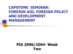 capstone and reading seminar: foreign aid, foreign policy