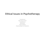 Ethical Issues in Psychotherapy