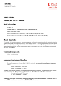 7AAN2011 Ethics  Basic information Module description